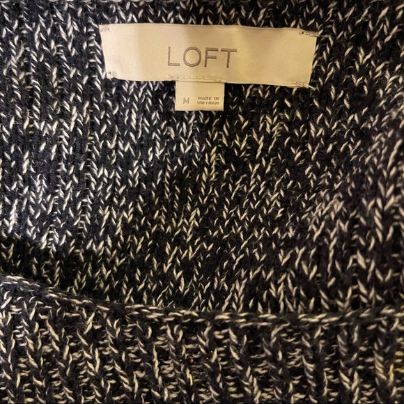 NWOT Loft Marled Navy and White Sweater Medium - Picture 8 of 10